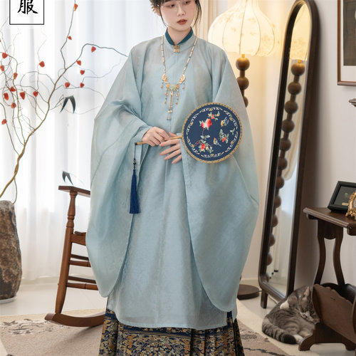 【四季常青】立领斜襟长衫帝尧汉服原创新款明制