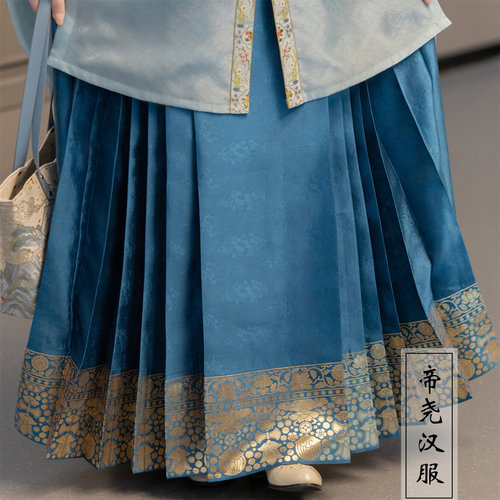 璎珞马面裙 纱料马面裙帝尧汉服复原半身裙仿妆花