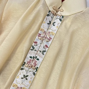 定制款 传统原创明制 帝尧汉服象牙黄立领对襟短衫