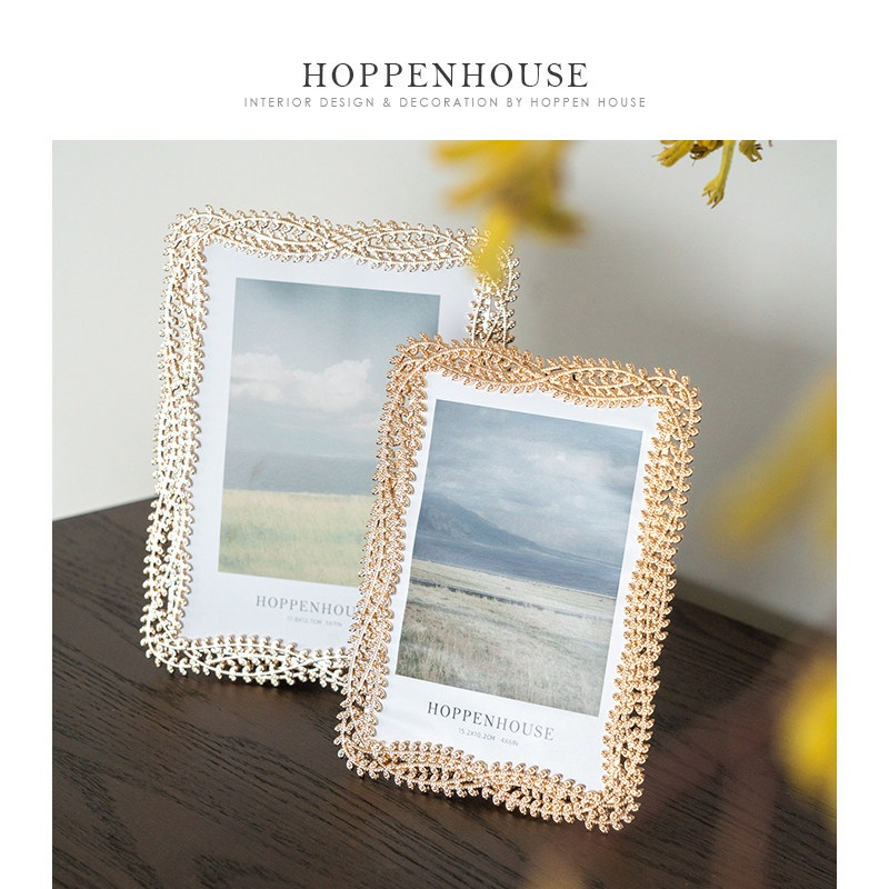 相框摆台6寸7寸相架毕业照相框金色法式轻奢精致六寸相片打印照片