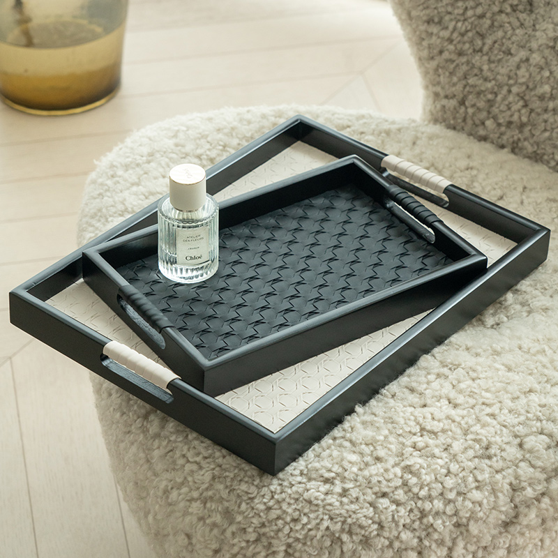 实木香薰蜡烛托盘复古轻奢