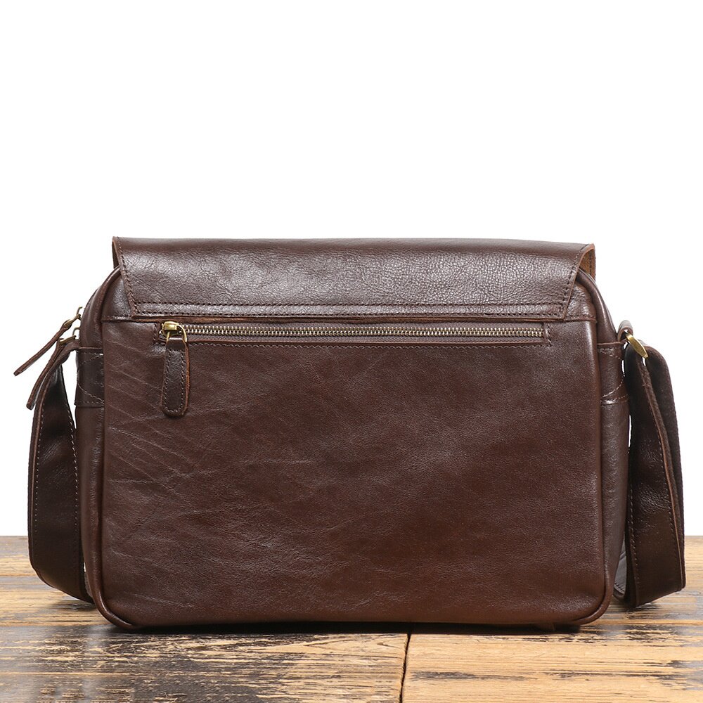 复古真皮单肩包植鞣牛皮休闲旅行斜挎包大容量文件包通勤男包