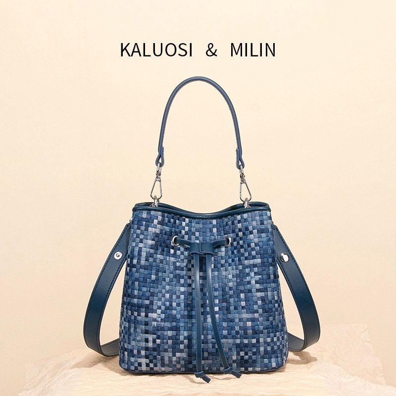 新款韩版包包女气质小众设计织布扎染手工编织水桶包大容量通勤包,箱包皮具/热销女包/男包,水桶包,淘宝优惠券,粉丝福利购,淘宝优惠卷