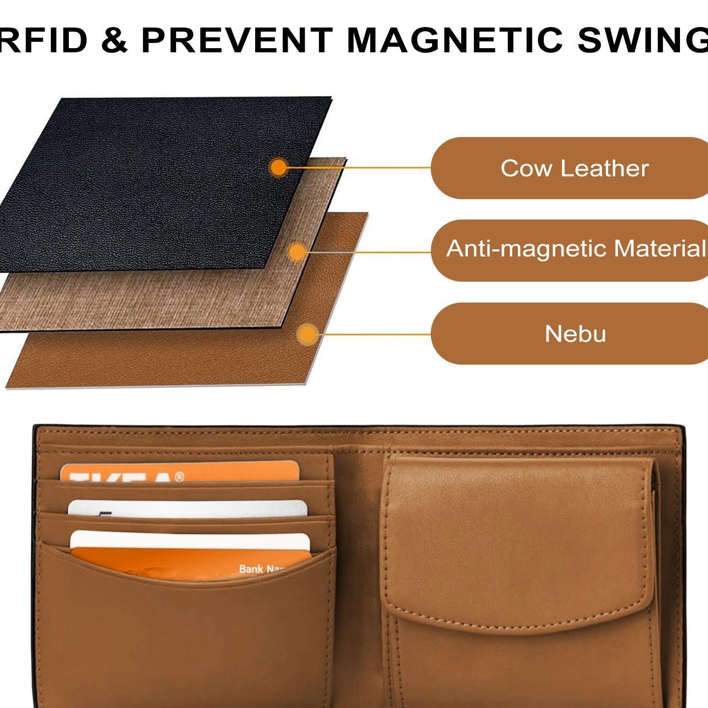 yuqixuan乐天日本財布钱包男士带硬币位多功能钱夹防盗刷商务男士