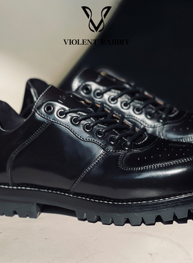 VR兔爷夏季定制镜面马臀皮AF1休闲板鞋手工擦色真皮运动时尚男鞋