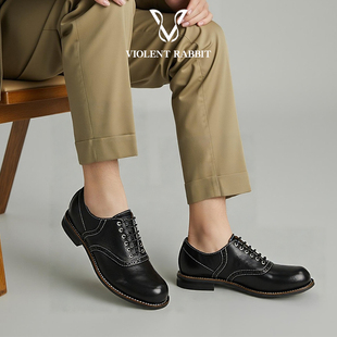 布洛克马鞍鞋男复古英伦风saddles鞍形牛津鞋设计师中性休闲皮鞋