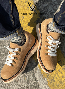 VR兔爷春夏新品低帮异形工装鞋牛反绒男鞋Blake-rapid缝制小皮鞋