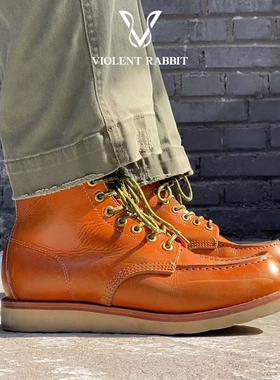 VR兔爷 手工沿条固特异875工装靴 足弓立体支撑美式复古阿美咔叽