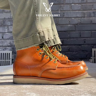 VR兔爷 靴 足弓立体支撑美式 复古阿美咔叽 手工沿条固特异875工装