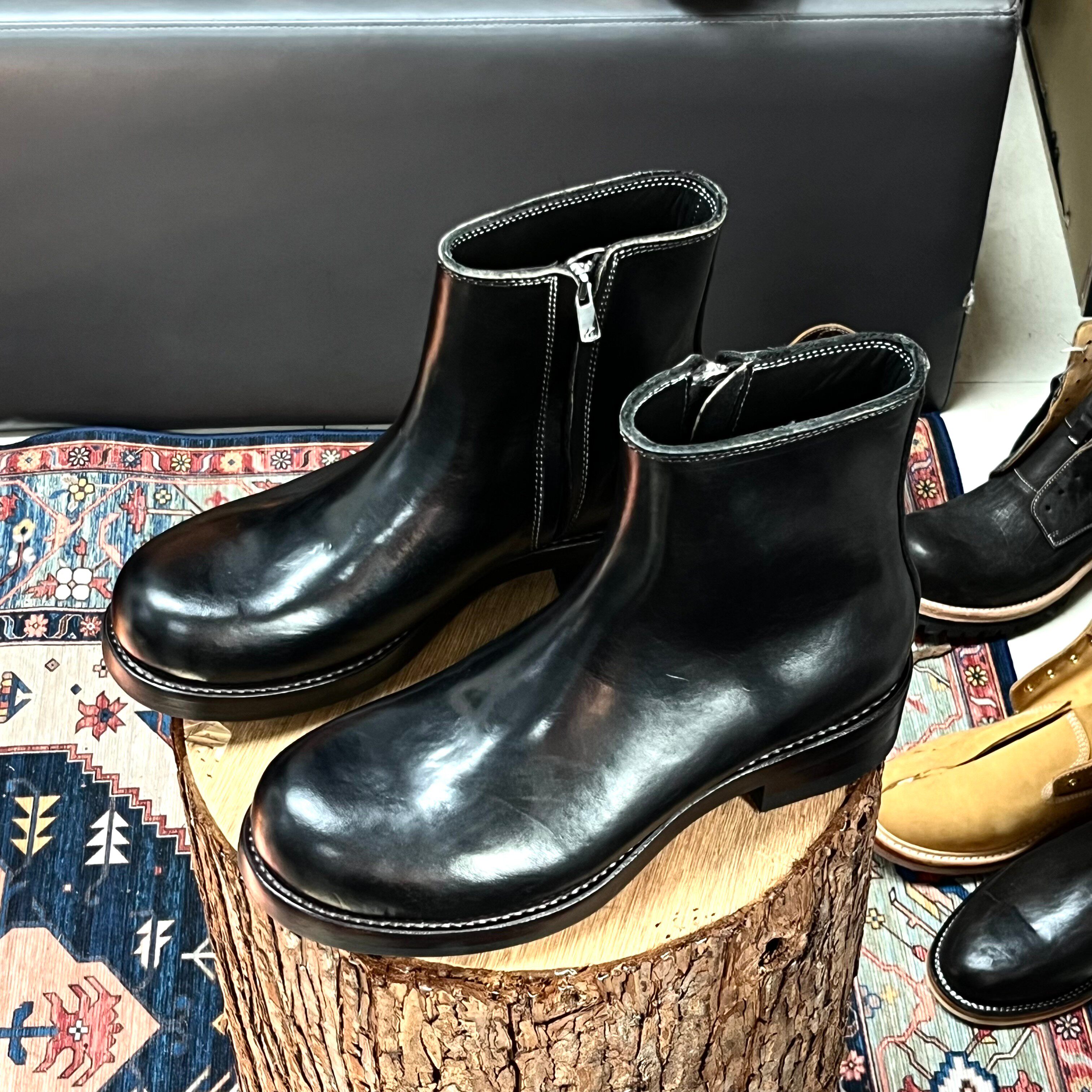 手工固特异！A14切尔西靴牛肩皮