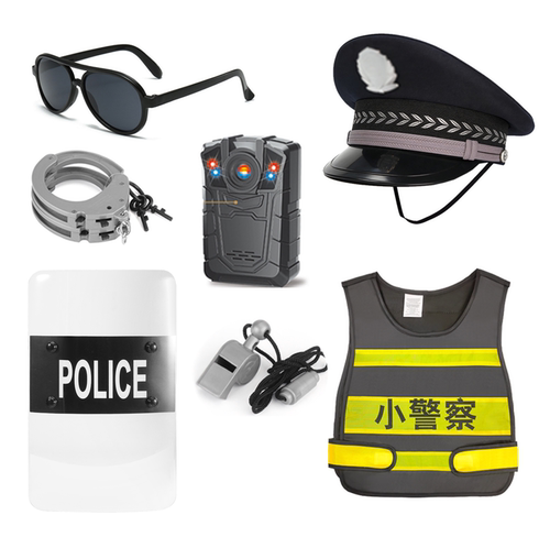男孩警察防暴盾牌记录仪玩具套装