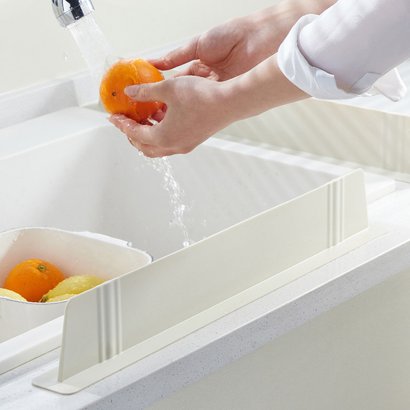 米立风物硅胶厨房台面水槽挡水板防溅水挡板水池洗手台盆挡水条