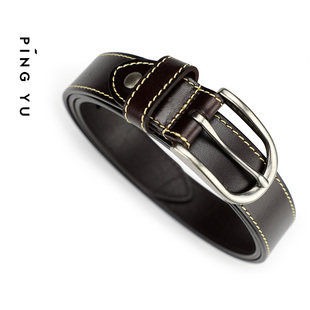 皮带男士真皮头层纯牛皮2026新款针扣潮流腰带年轻人时尚休闲裤带