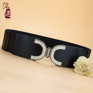 腰封女真皮头层牛皮黑色高级感装饰配毛衣裙羽绒服大衣外套宽腰带