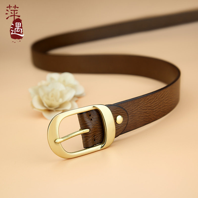 皮带男真皮头层纯牛皮新款复古手工铜扣牛仔裤带休闲百搭针扣腰带