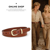 真皮头层牛皮情侣裤 美式 复古皮带男女款 子腰带送礼情人节生日礼物