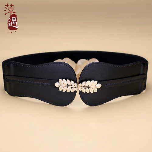 收腰必备！真皮腰封女慵懒随性