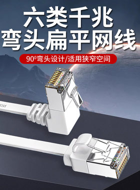 【千兆网络线】网线六类弯头扁平