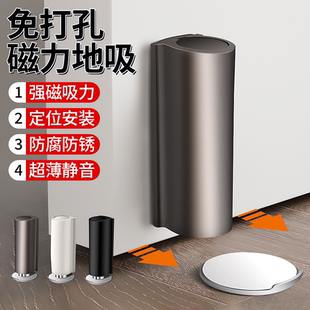 德国门吸免打孔新款加长门把卫生间卧室门吸盘硅胶强磁把手防风静
