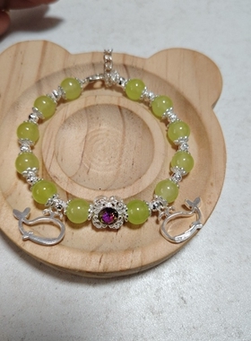 8mm琉璃青提珠银锆纯手工手串单圈时尚气质新款送礼情人节