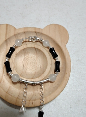 新中式瓷竹节纯手工手链女送闺蜜手饰品铃兰花吊坠手串