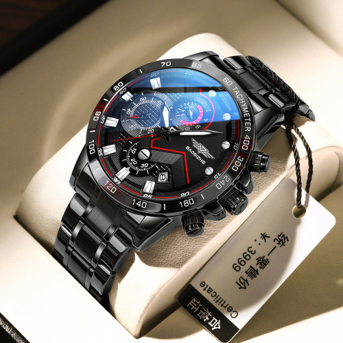 瑞士认证多功能男机械表防水