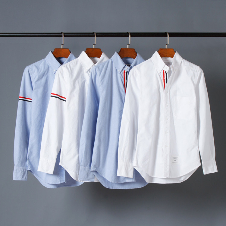 thom Chaopai TB stripe Oxford White shirt om Korean Edition lovers leisure time Long sleeve shirt browne Autumnin the Men's clothing, Shirt  category - from Buy2taobao.com to provide professional Taobao agent buy service