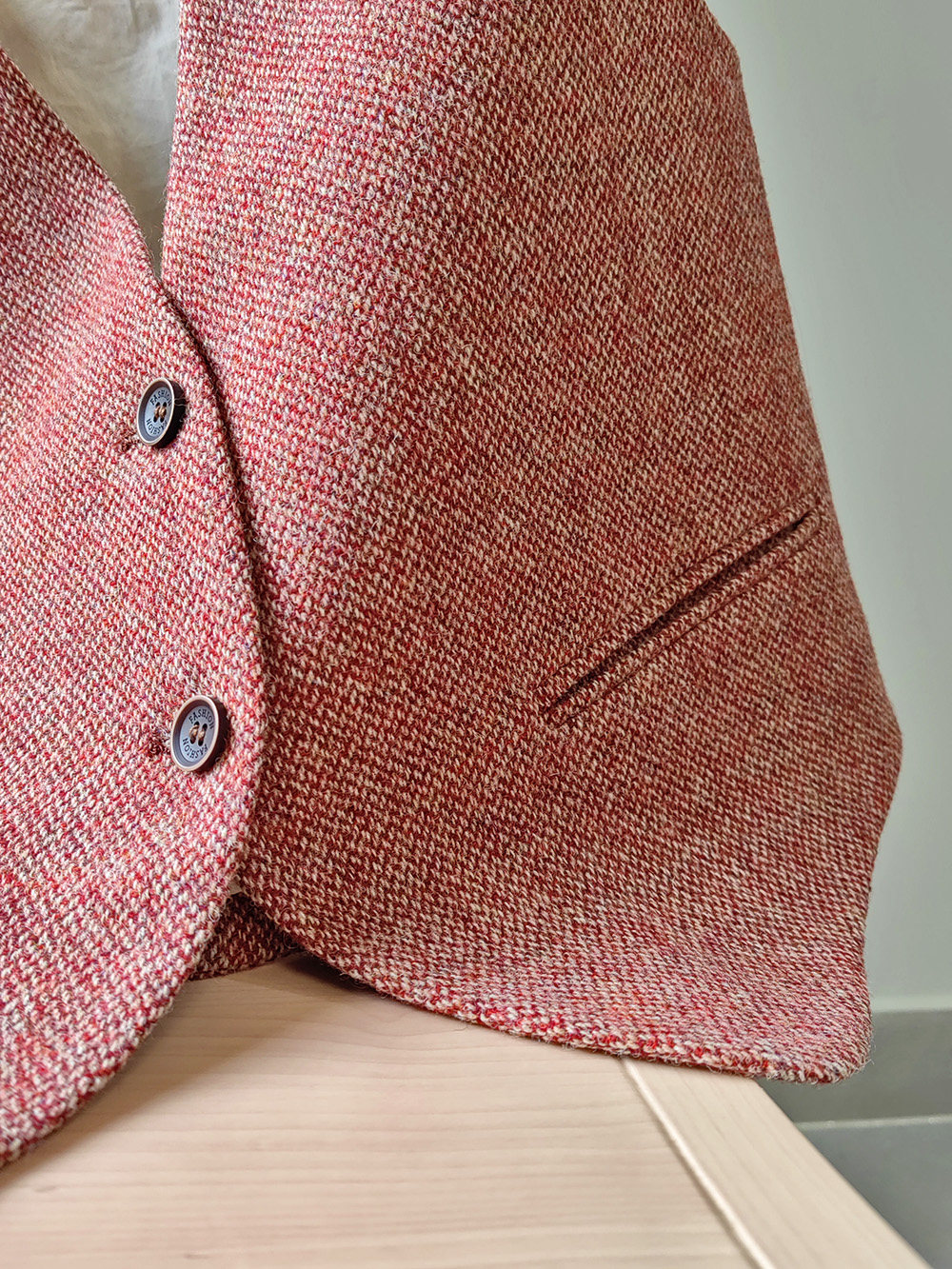 画子行山水100%羊毛英国老牌moon的粗花呢温暖马甲《月圆》特惠