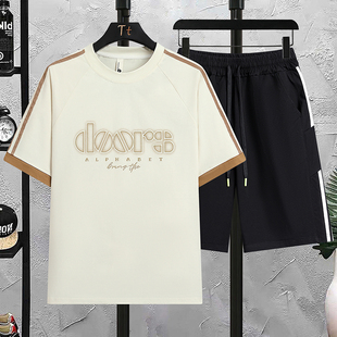 夏季纯棉短袖t恤套装男孩12-15岁初高中学生宽松14青少年大童夏装