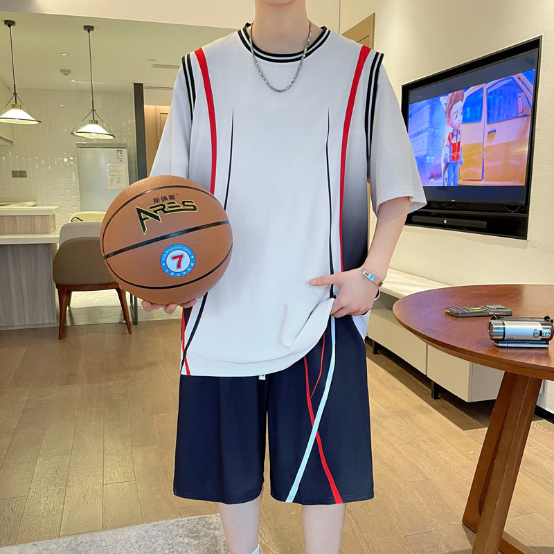 夏季速干短袖t恤男孩12-15岁初中学生13青少年14大童运动球服套装