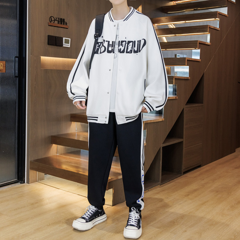 春季运动棒球服套装12男孩15岁初中学生13潮流帅气14大童卫衣开衫