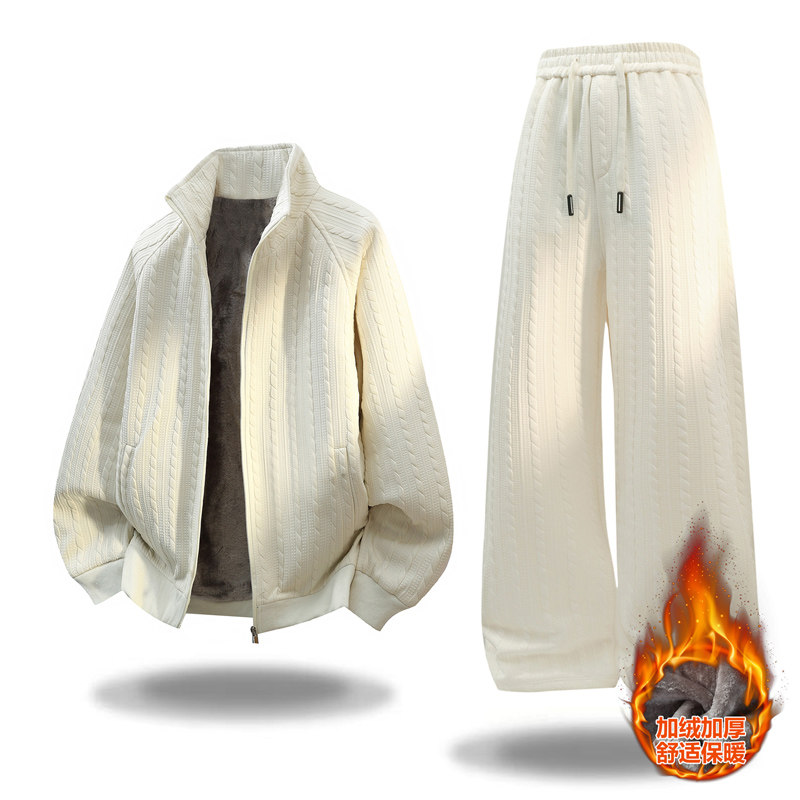 13青少年卫衣开衫套装12岁男孩初中学生14大童16冬季加绒加厚外套