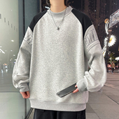 春季 圆领卫衣 打底衫 青少年长袖 T恤12岁男孩13初中学生15大童秋装