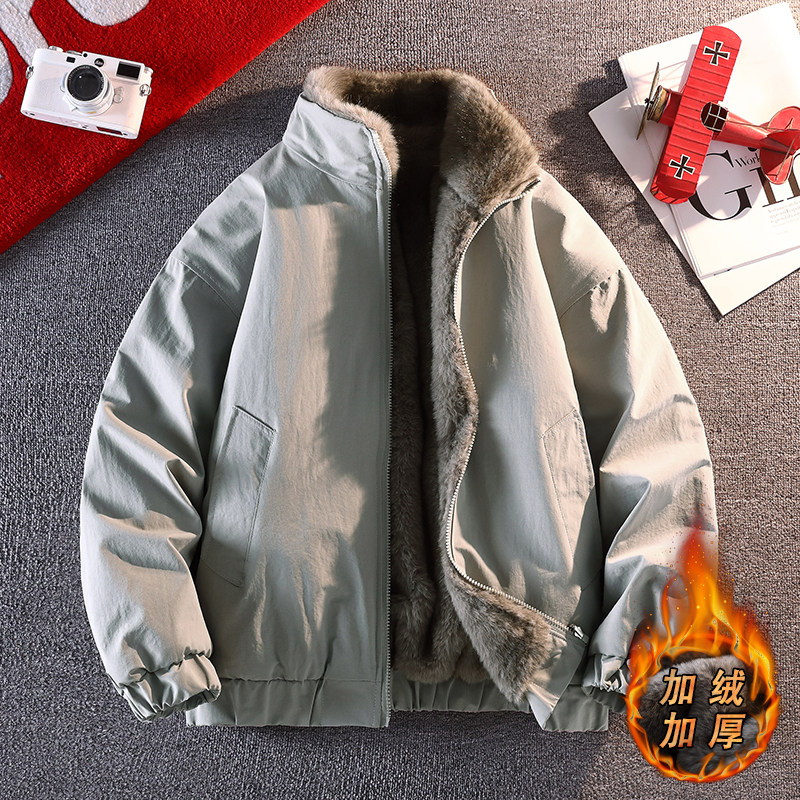 冬季13青少年加绒加厚棉衣12男孩15岁初高中学生14大童双面穿棉服