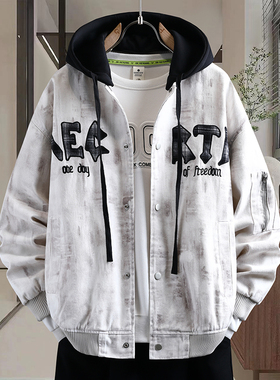 春秋季牛仔外套男孩13初高中学生14帅气夹克15岁青少年大童牛子衣