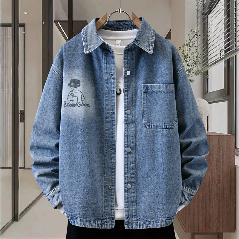 13岁男孩春秋季宽松牛仔衬衫外套12青少年14中学生15大童潮流夹克,男装,牛仔衬衫,淘宝优惠券,粉丝福利购,淘宝优惠卷