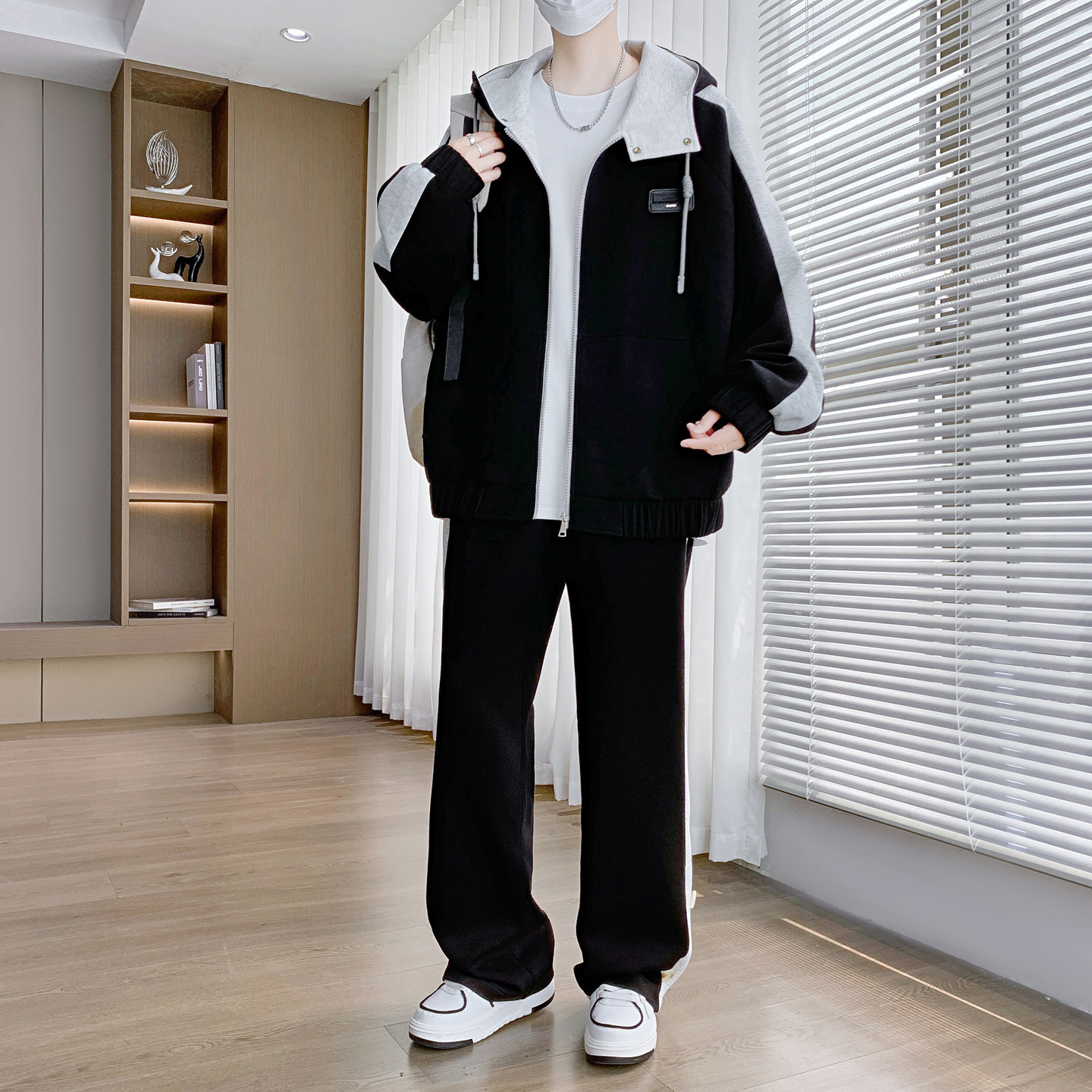 春秋季运动卫衣开衫12男孩15岁初高中学生潮流卫衣14大童休闲套装