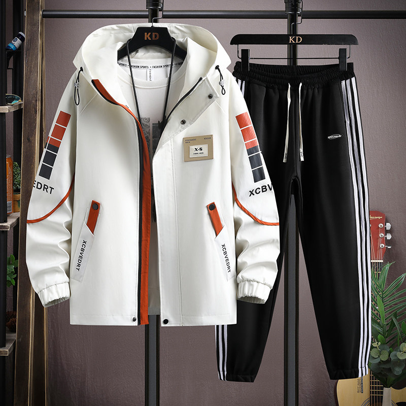 春秋季青少年帅气外套男孩13岁15初中高中学生14大童潮流夹克套装