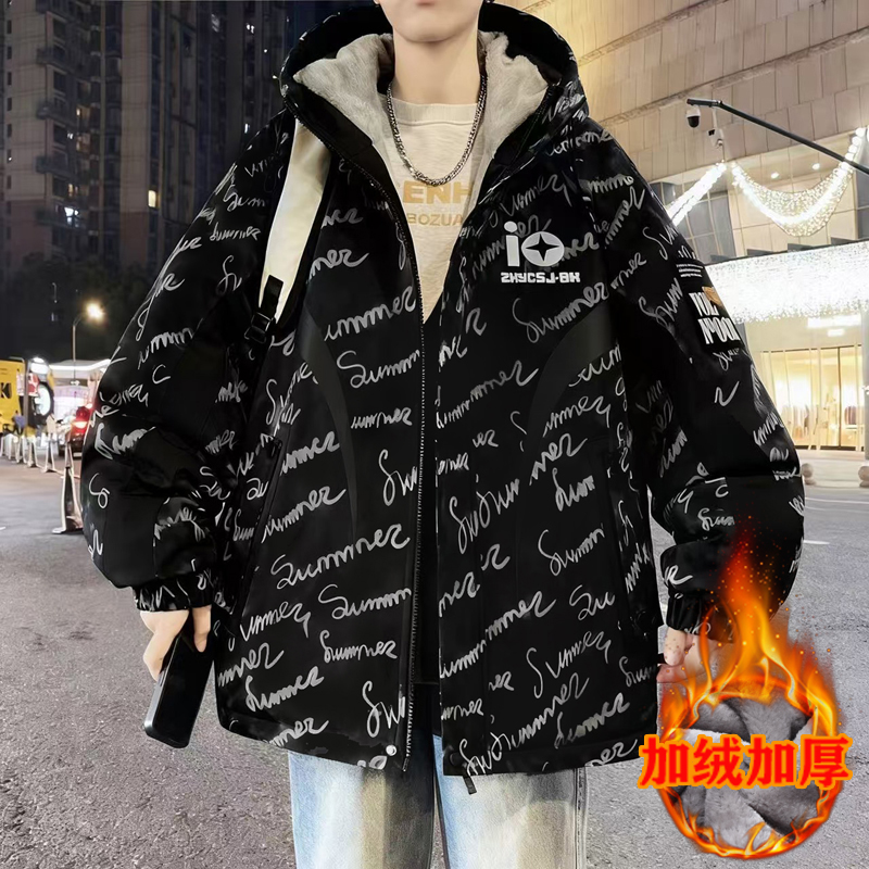 冬季加绒加厚夹克大童宽松棉衣14