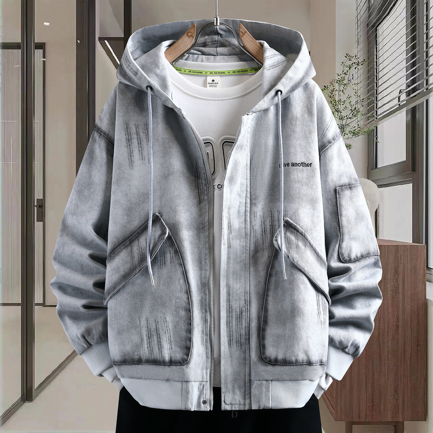 春秋季宽松牛子衣外套男孩13中学生14帅气15岁青少年大童男装夹克,男装,牛仔外套,淘宝优惠券,粉丝福利购,淘宝优惠卷