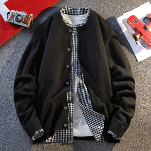 13初中学生宽松毛衣外套12岁男孩14帅气春装15青少年大童针织开衫