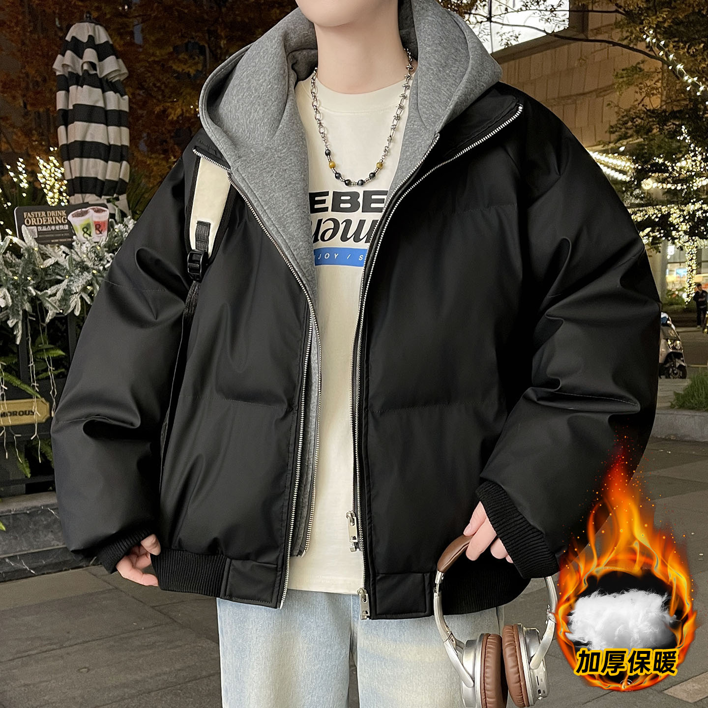 冬季青少年加厚羽绒棉服宽松棉衣