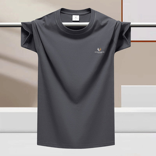 加大码 t恤男宽松上衣夏季 纯棉短袖 圆领潮流半袖 体恤汗衫 时尚 新款