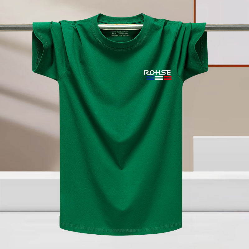 莫代尔棉凉感短袖T恤男绿色宽松运动上衣夏季加大码弹力半袖男装