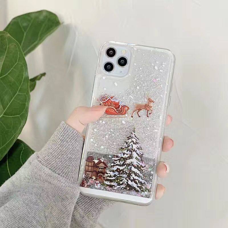 适用iPhone 14/XR/11/12Pro圣诞卡通App流沙壳苹果13/XSMax手机壳15
