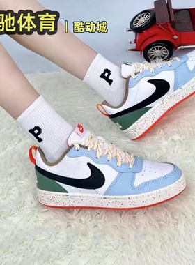 耐克Nike Court Borough Low2拼接女子GS低帮休闲板鞋DX6052-101