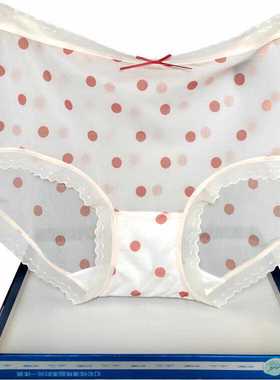 彩田32638包臀蕾丝边速干碎花印花圆点蝴蝶结抑菌女内裤高腰32639