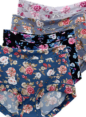 4条价彩田冰丝内裤女高腰大码31301石墨烯莫兰迪色干爽抑菌组合装