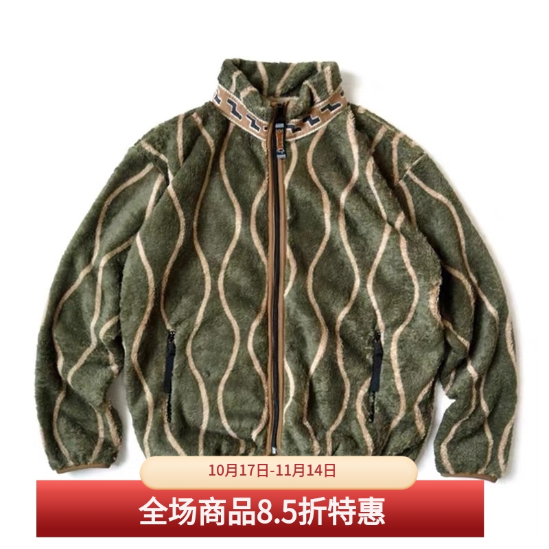 半高领秋冬宽松波浪印花