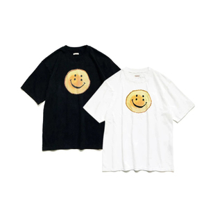 24SS KAPITAL 平田和宏 日系休闲天竺棉宽松圆领笑脸印花短袖T恤